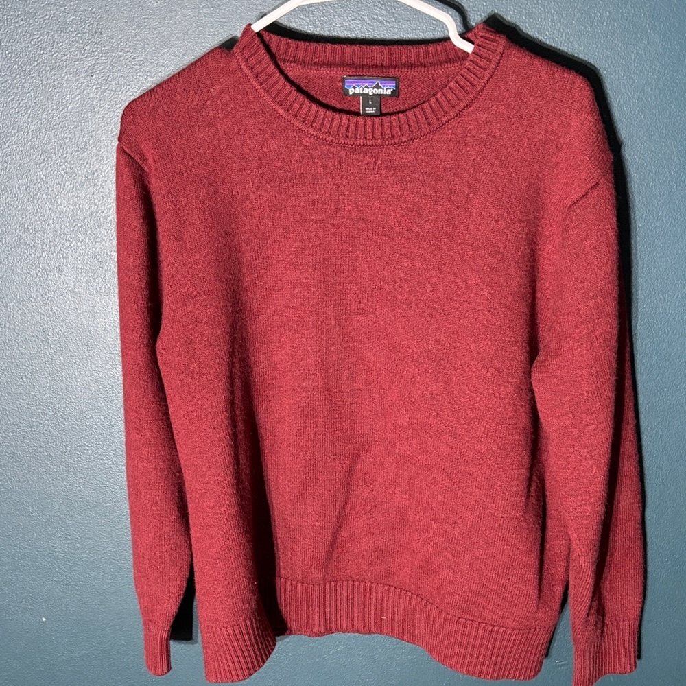 Patagonia Men’s Red Merino Wool Crewneck Sweater